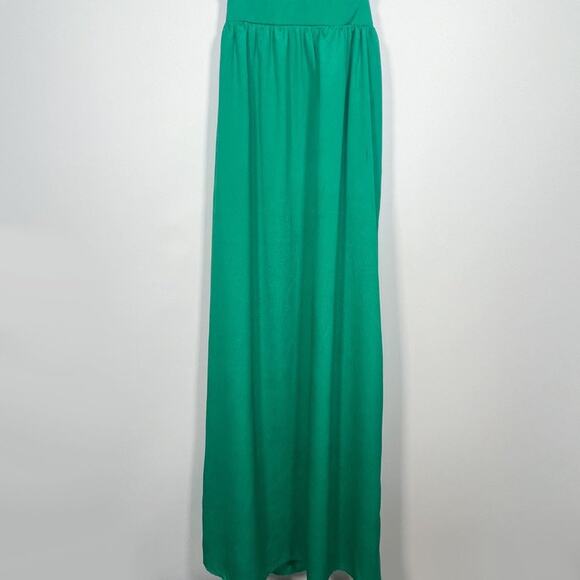 Lulus Green Flowy Backless Maxi Long Cocktail EveningDress - Picture 4 of 16